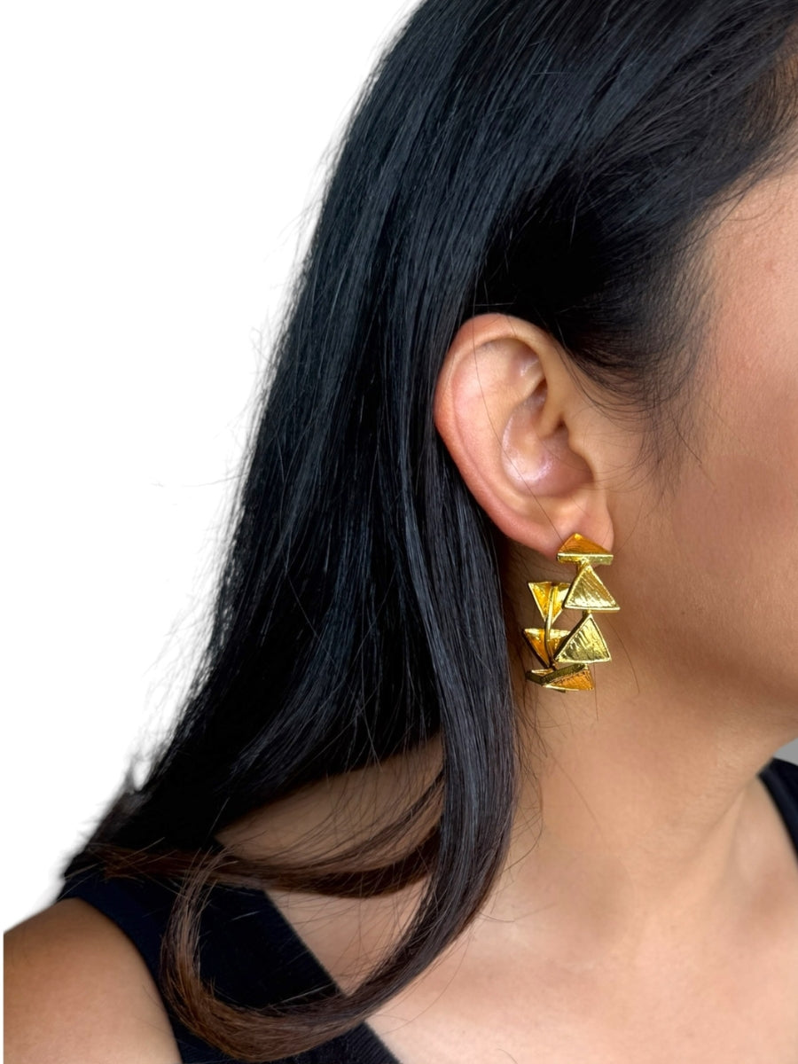Triangle Hoops-Gold