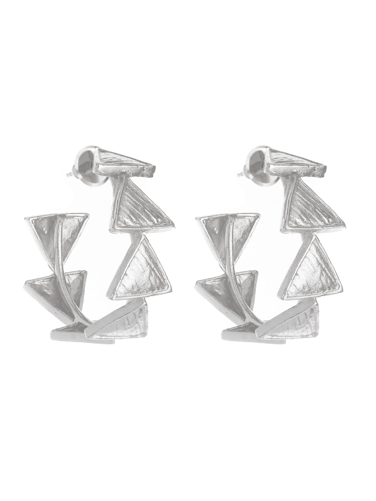 Triangle Hoops-Silver