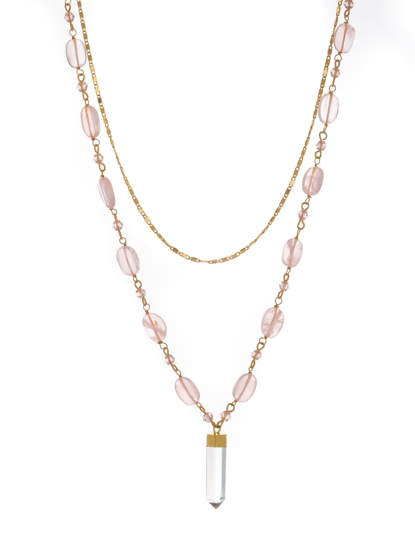Rose Crystal Duo Necklace