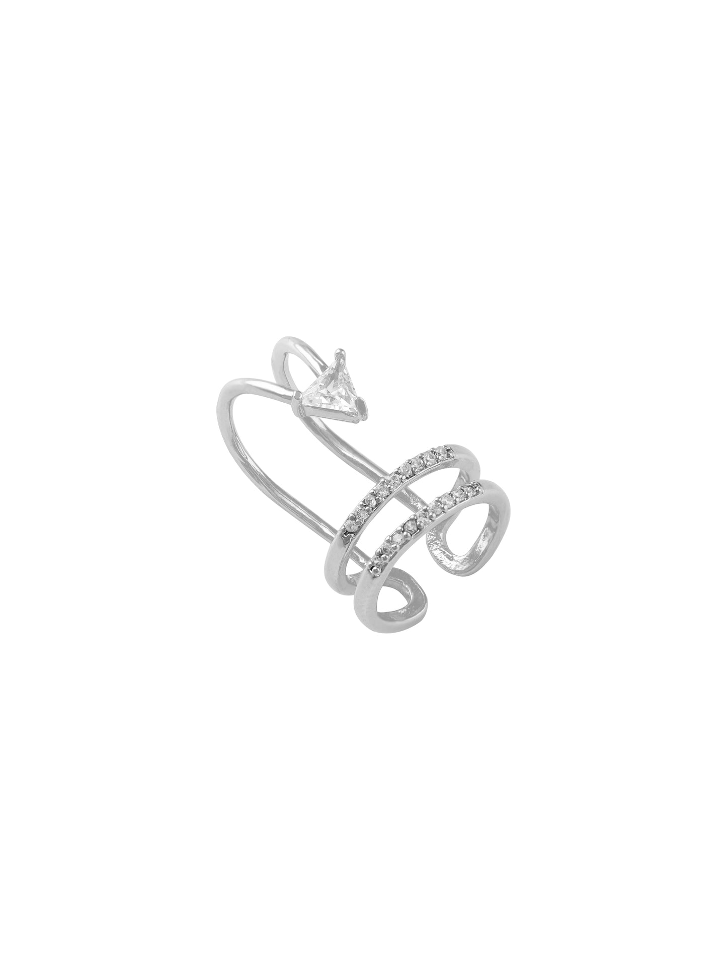 Silver Crossover Nail Ring
