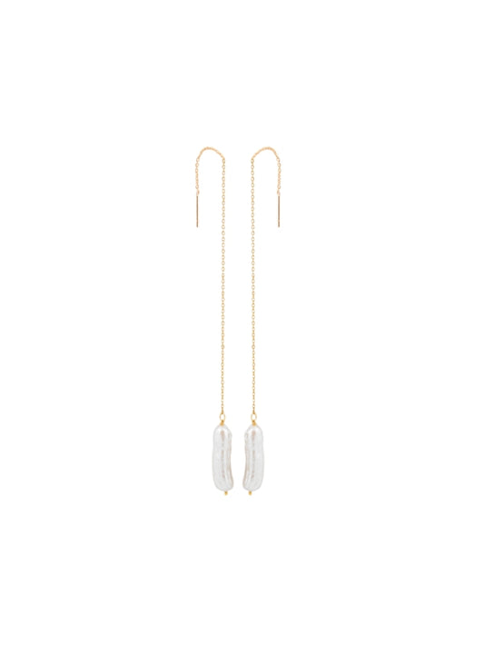 Pearl Needle Thread Earrings