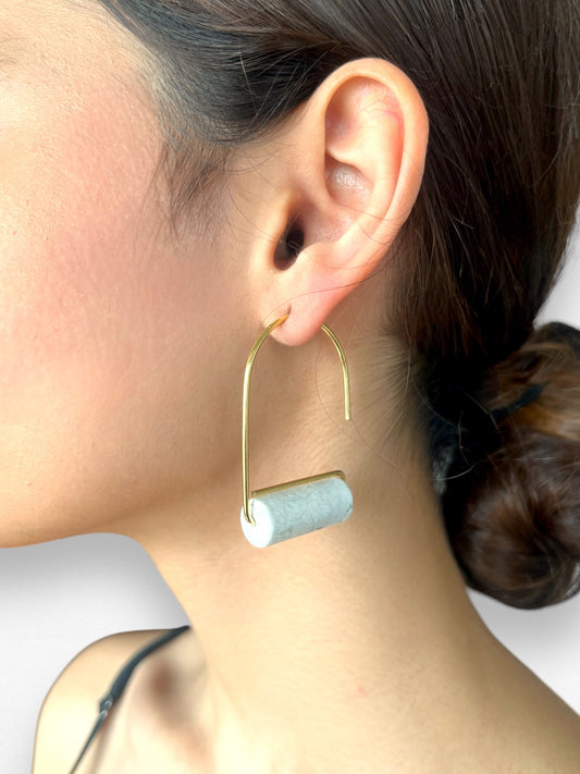 White Onyx Roller Earrings