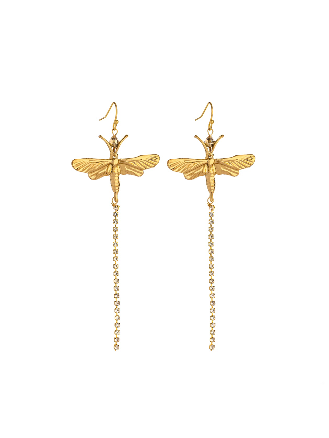 Dragon Fly Rhinestone Earrings