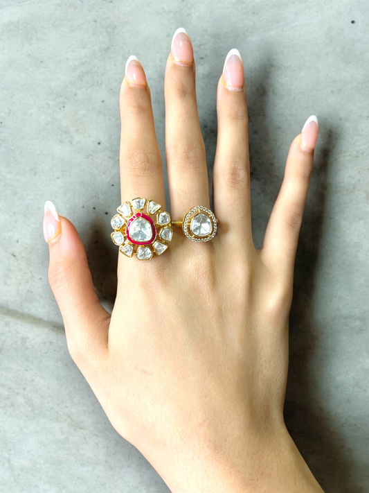 Jadau Pink Kemp Ring