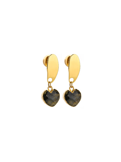 Onyx Heart Earrings