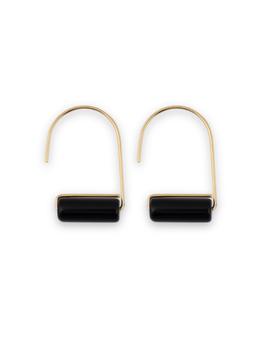 Black Onyx Roller Earrings
