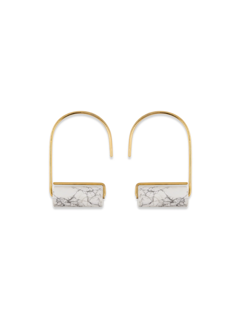 White Onyx Roller Earrings