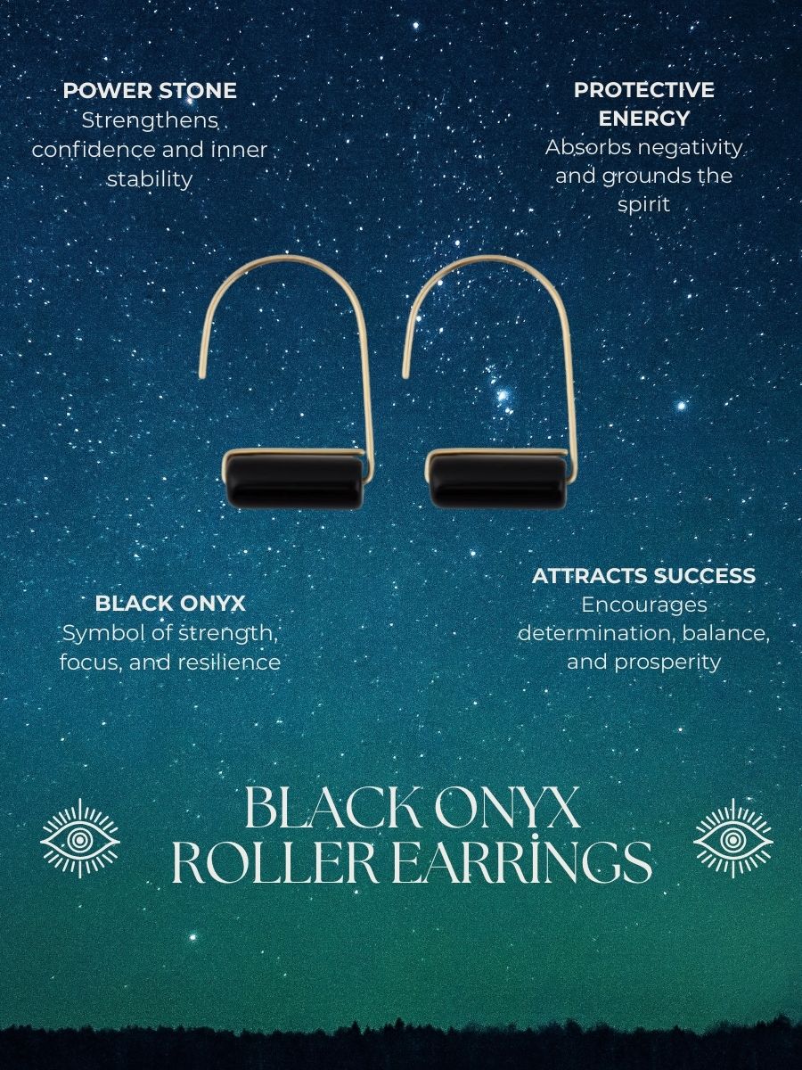 Black Onyx Roller Earrings