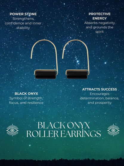 Black Onyx Roller Earrings
