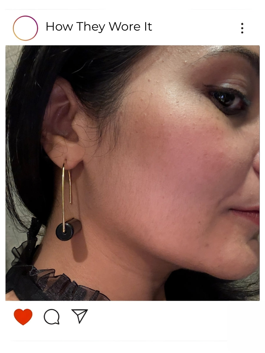 Black Onyx Roller Earrings