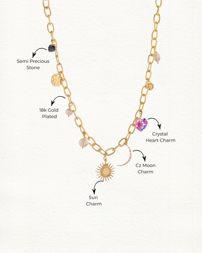 Sun Moon & Charms Necklace 