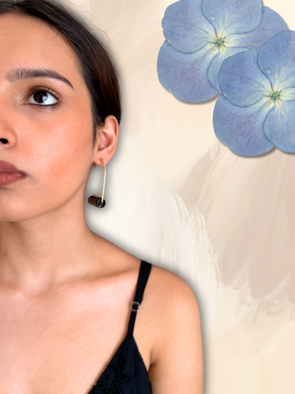 Black Onyx Roller Earrings