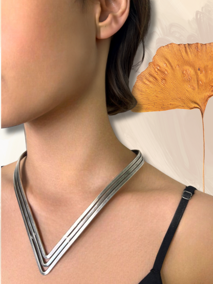 Statement Collar Neck Piece- Silver