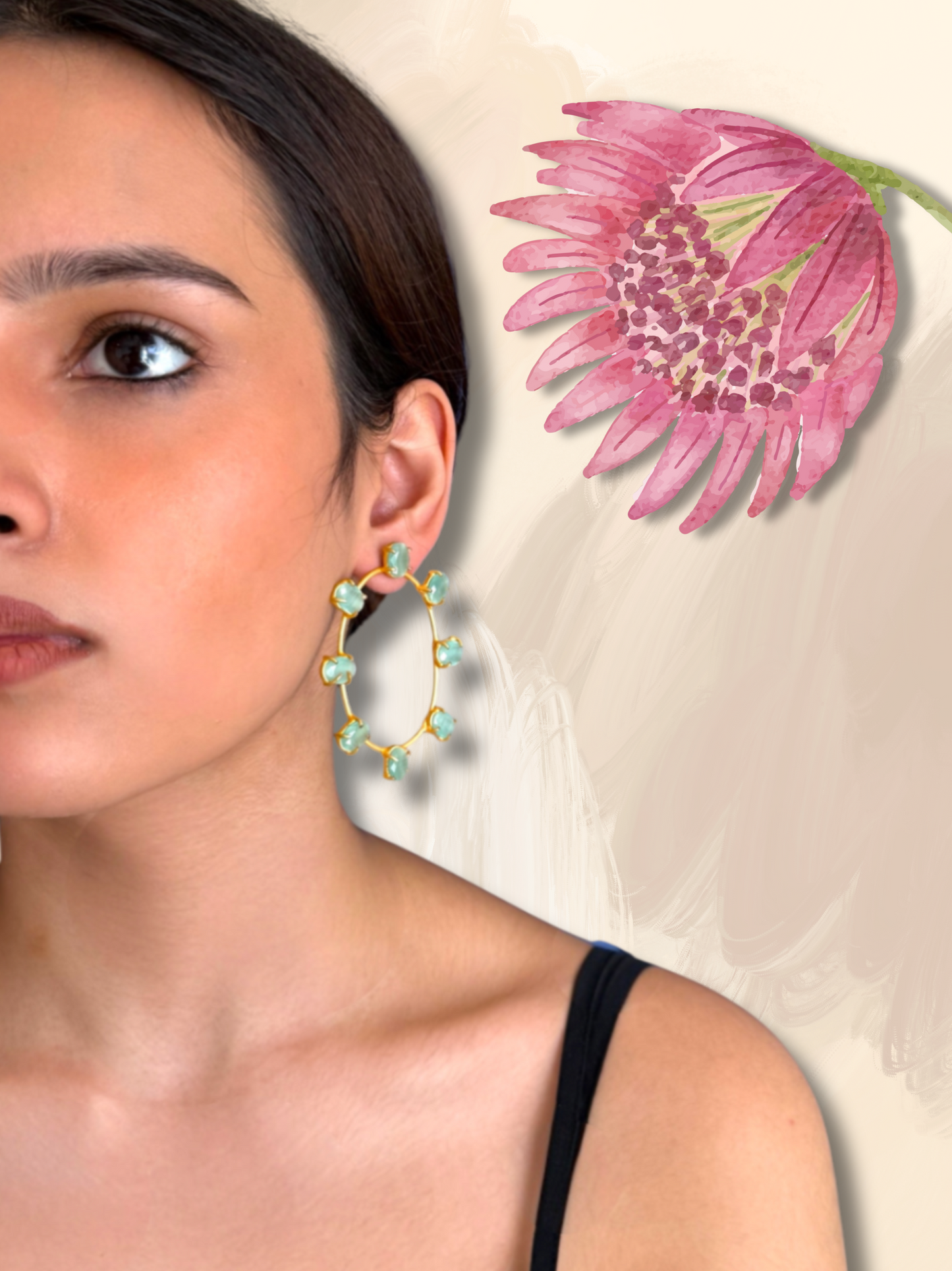 Aquamarine Hoops