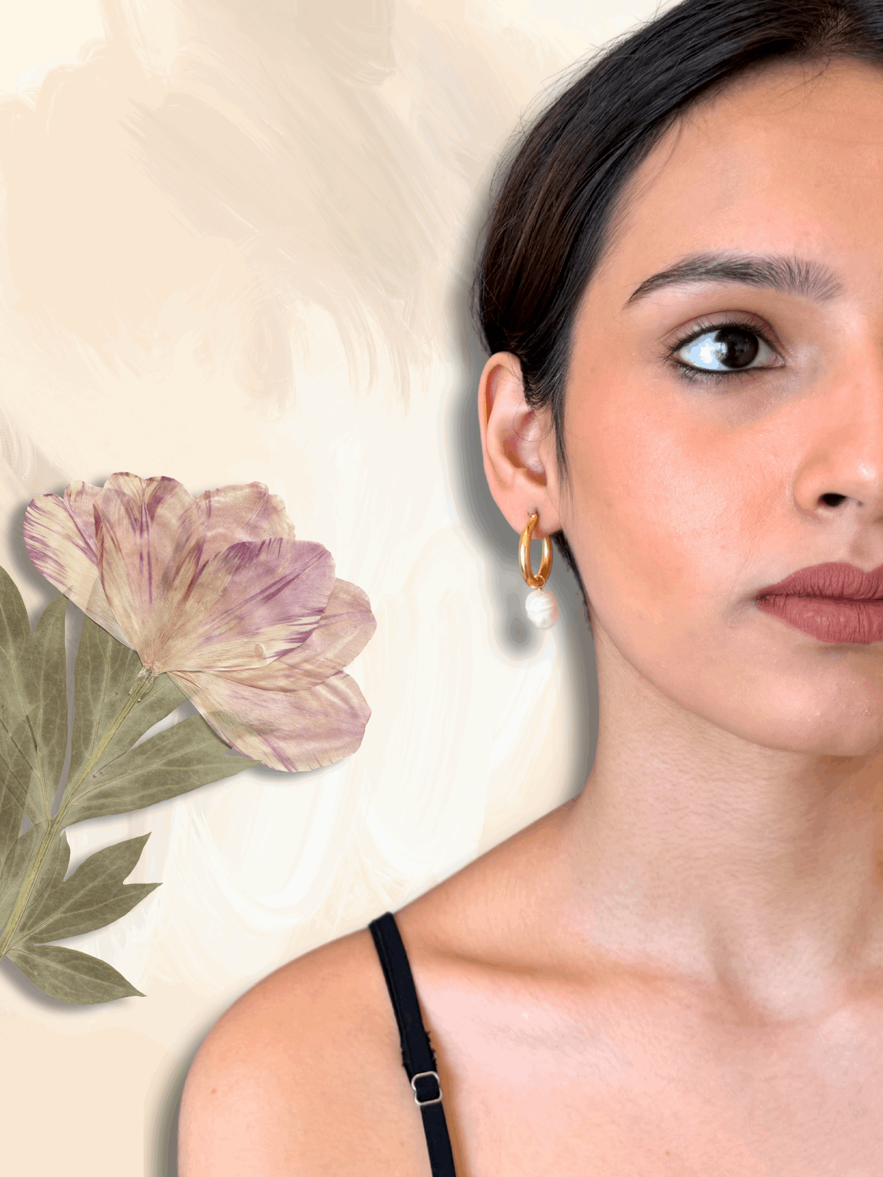 Dangling Pearl Hoops