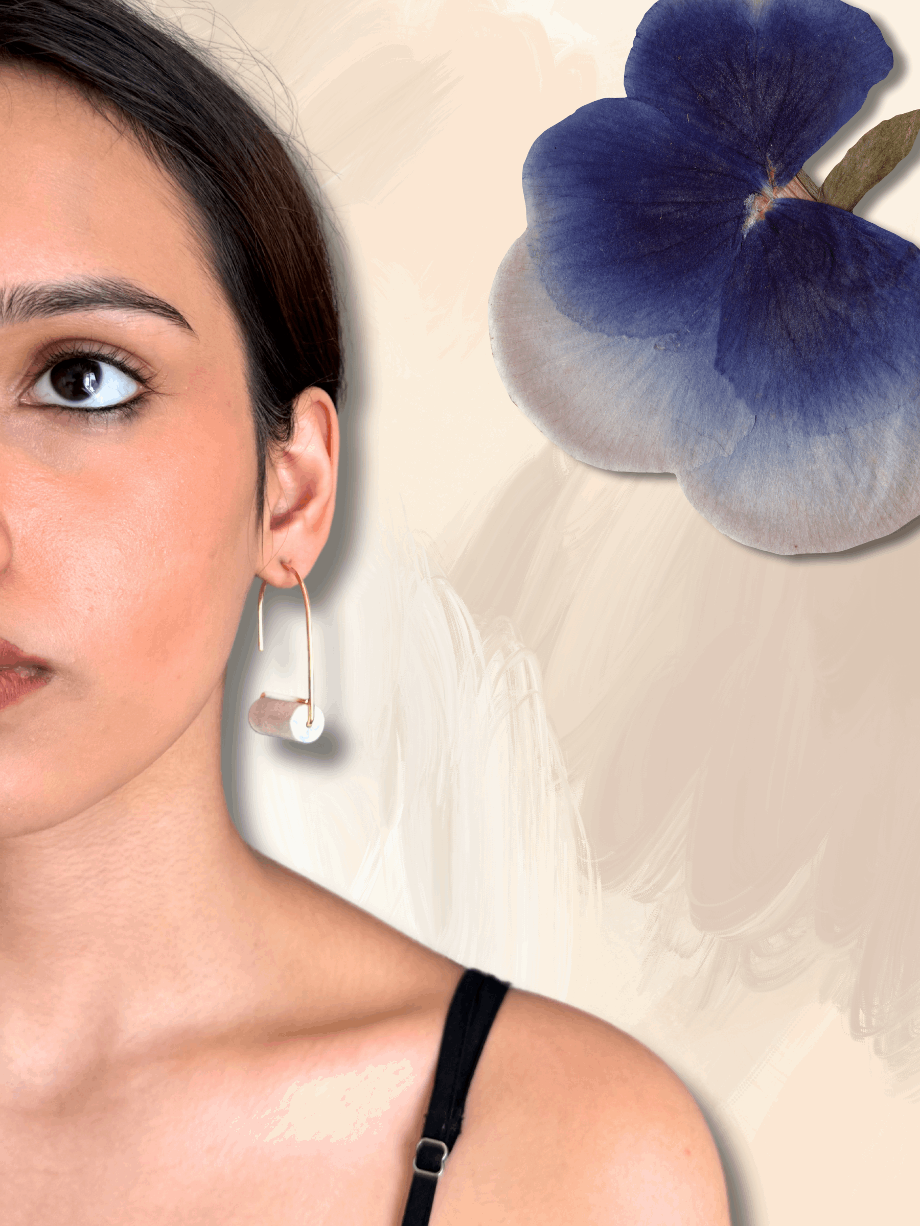 White Onyx Roller Earrings