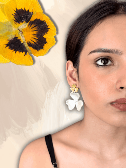 Floral Two-Tone Earrings
