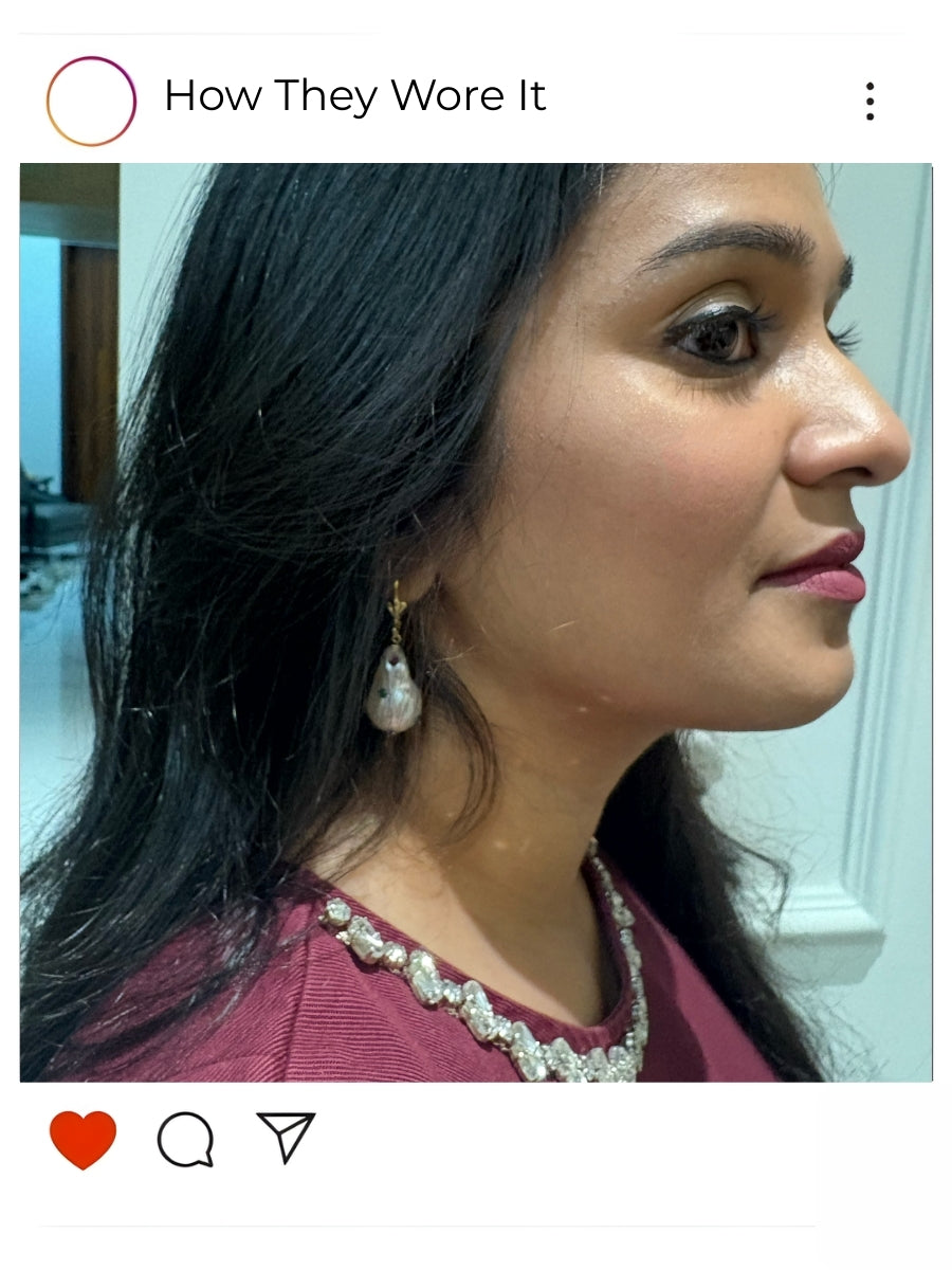 Baroque Pearl Rhinestone Earrings 