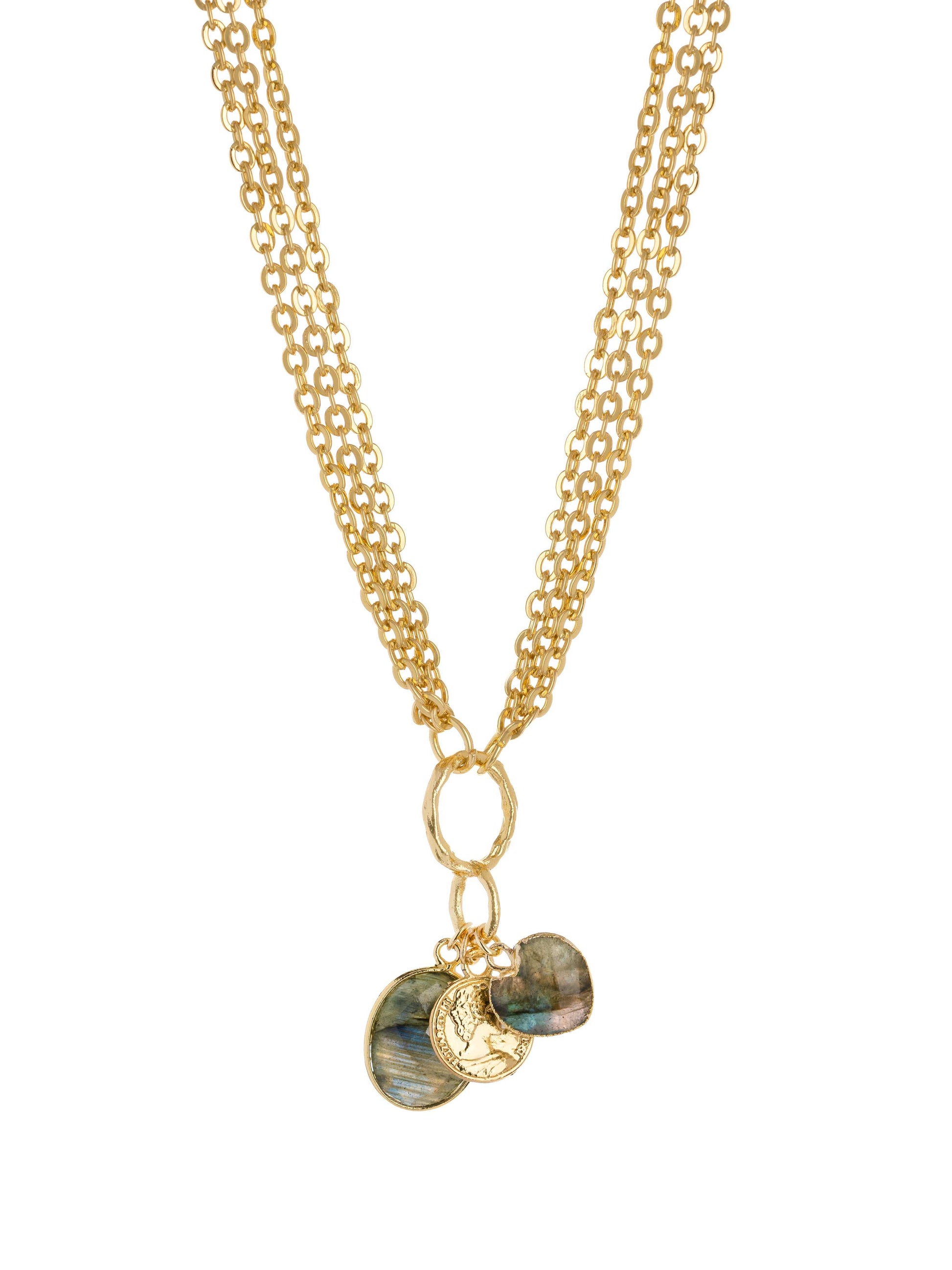 Labradorite Charm Necklace 