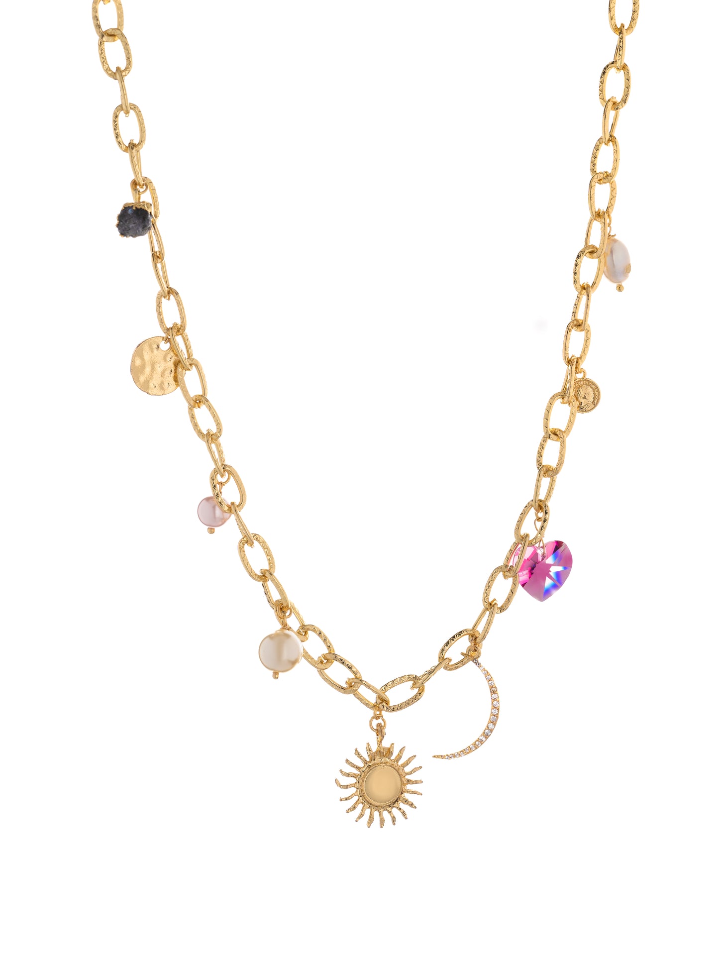 Celestial Heart Charm Necklace
