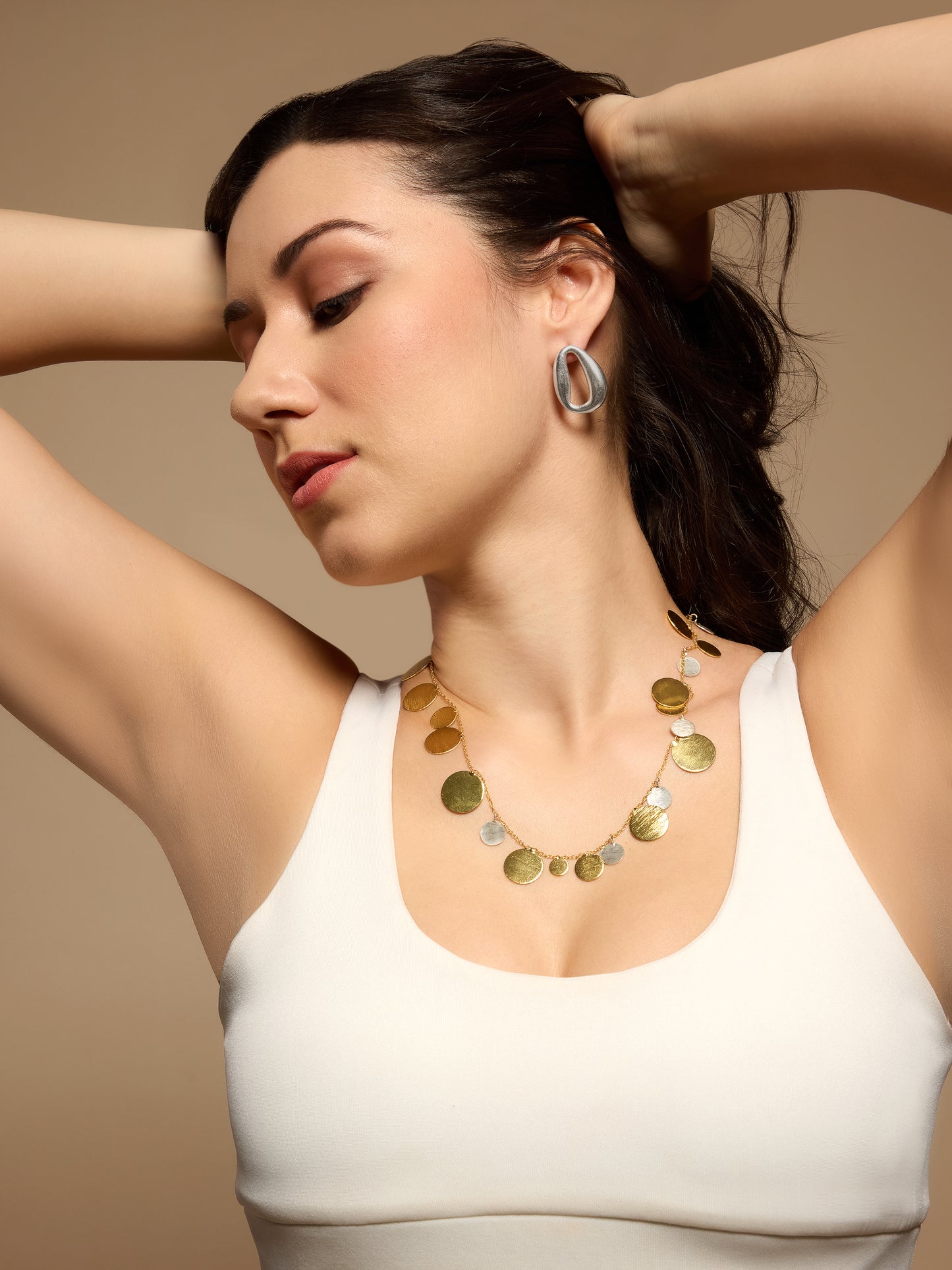 Dual Tone Coin Necklace