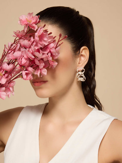 Twisted & Hand-beaten Hoops - Silver 