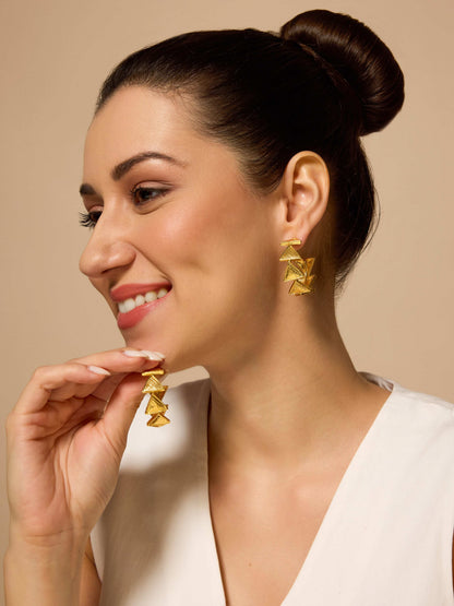 Triangle Hoops-Gold 