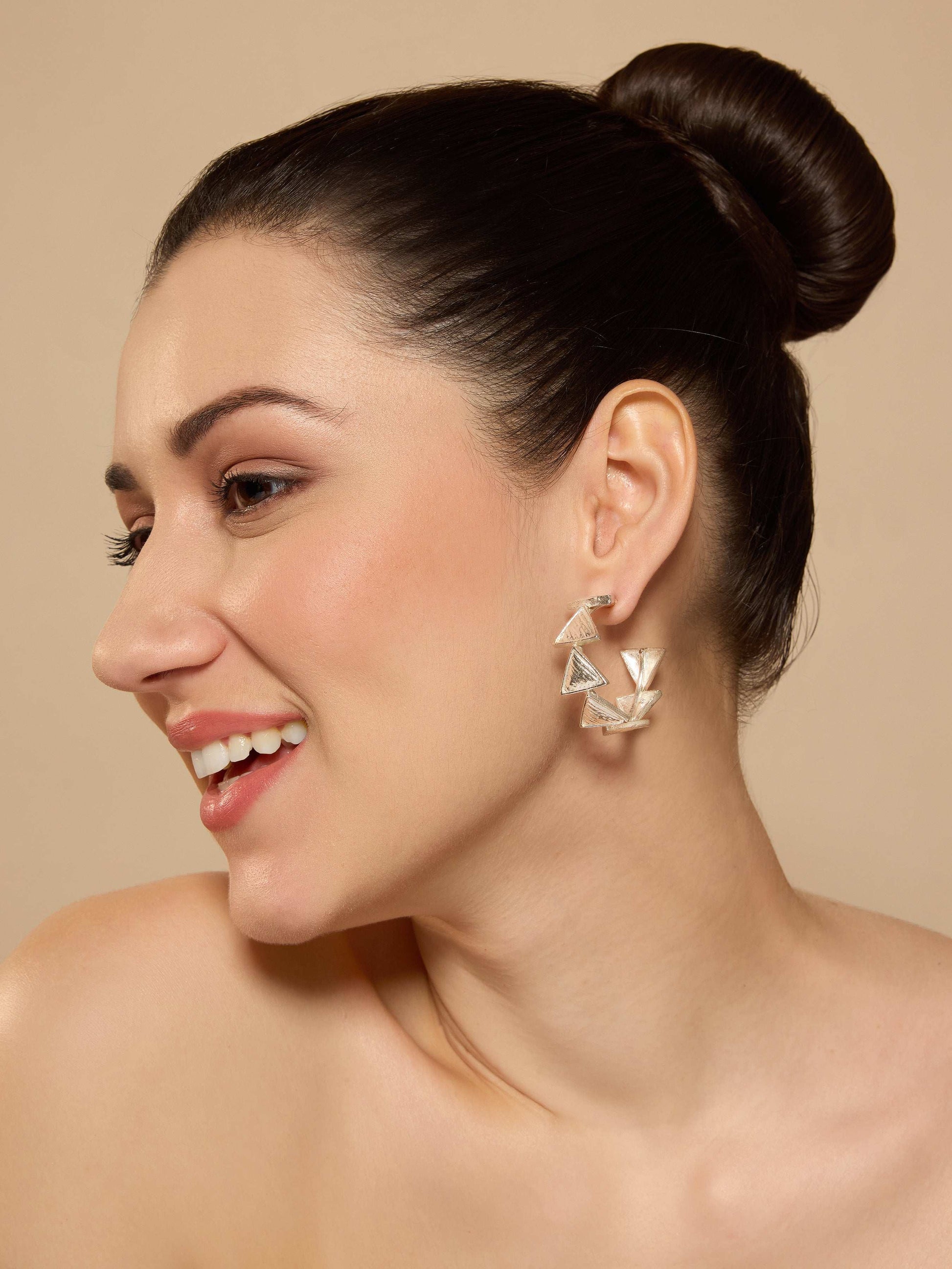 Triangle Hoops- Silver 