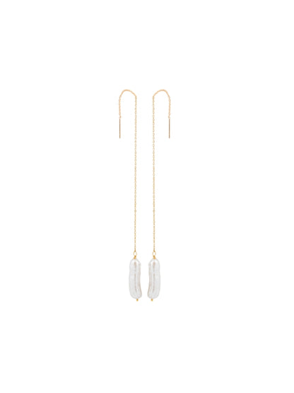 Pearl Needle Thread Earrings