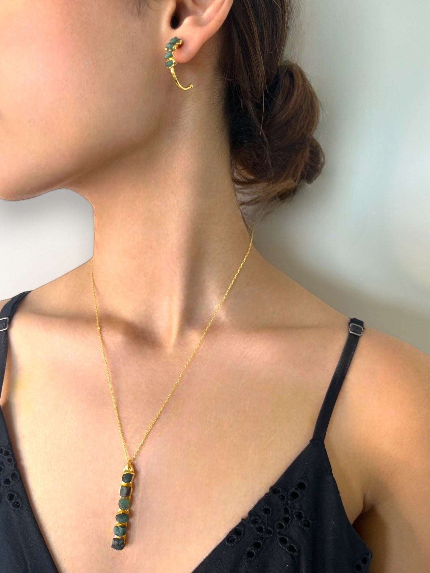 Raw Emerald Necklace 