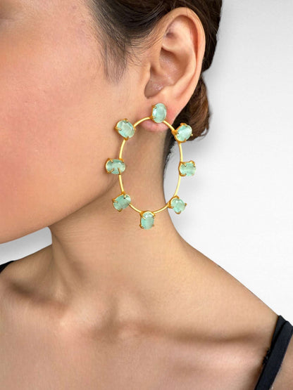 Aquamarine Hoops