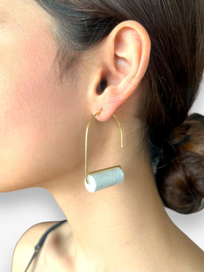 White Onyx Roller Earrings