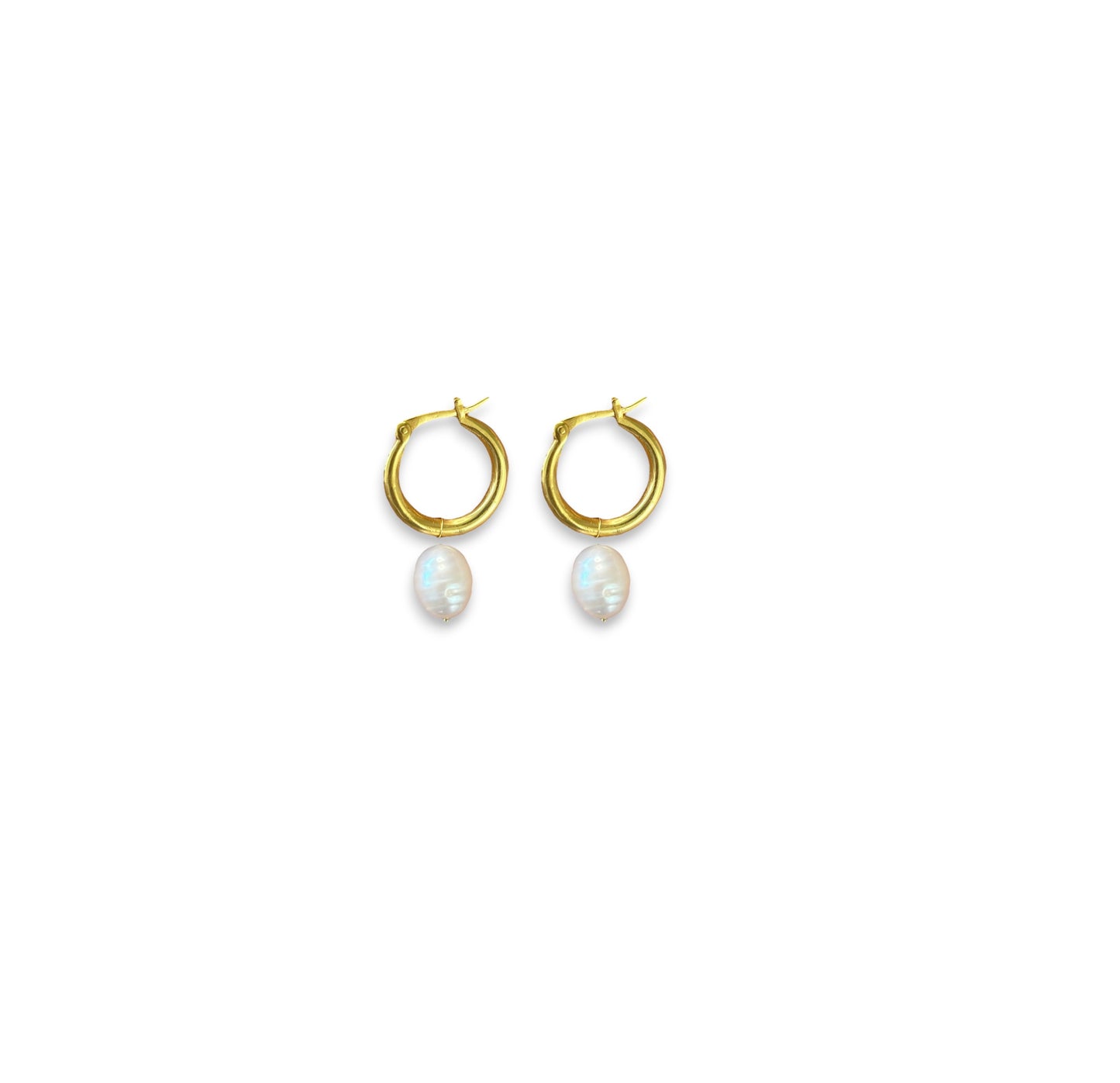 Dangling Pearl Hoops