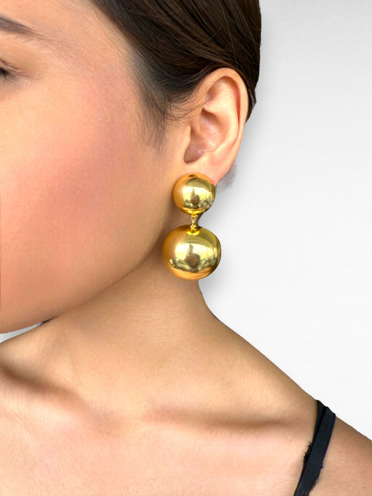 Golden Sphere Earrings