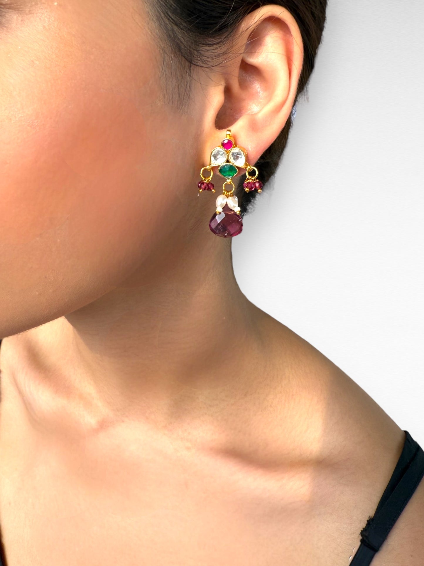 Hemp & Jadau earrings & necklace set