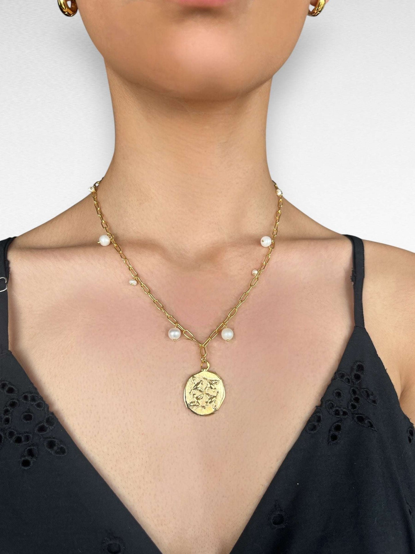 Pearl Charm Necklace 