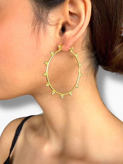 Beaded Edge Hoops