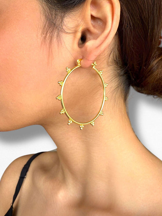 Beaded Edge Hoops