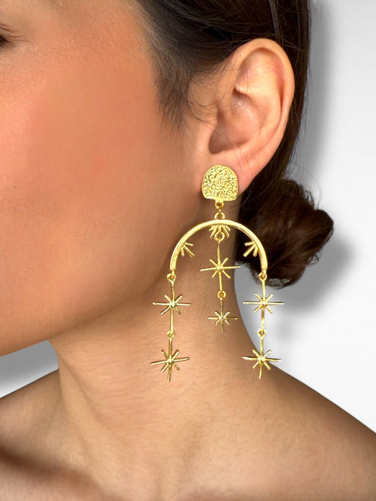 Golden Winter Drop Earrings