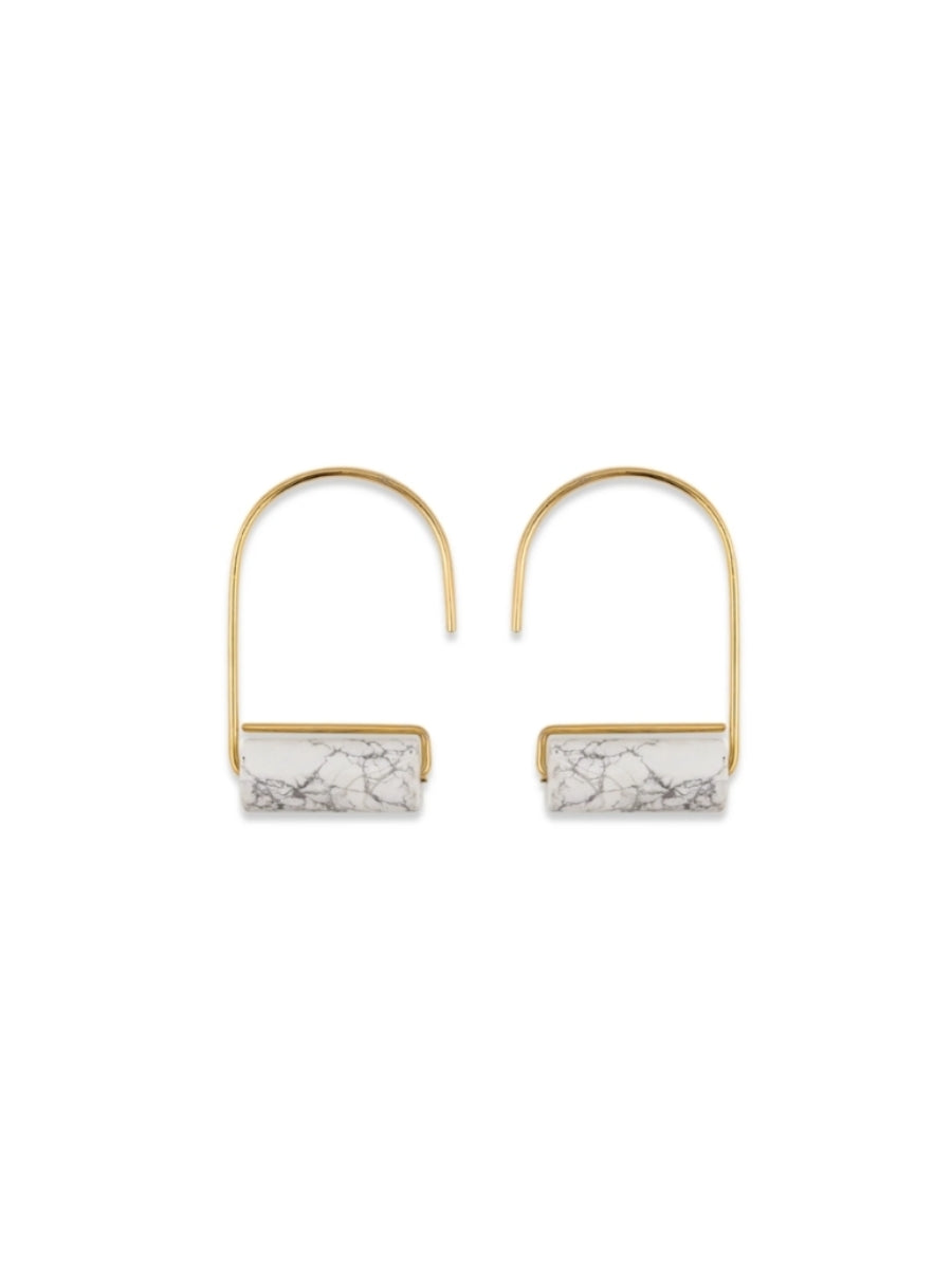 White Onyx Roller Earrings