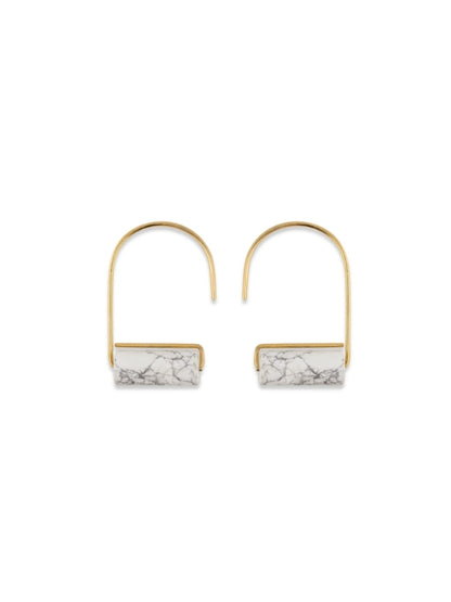 White Onyx Roller Earrings