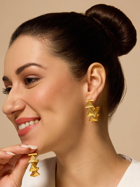 Triangle Hoops-Gold