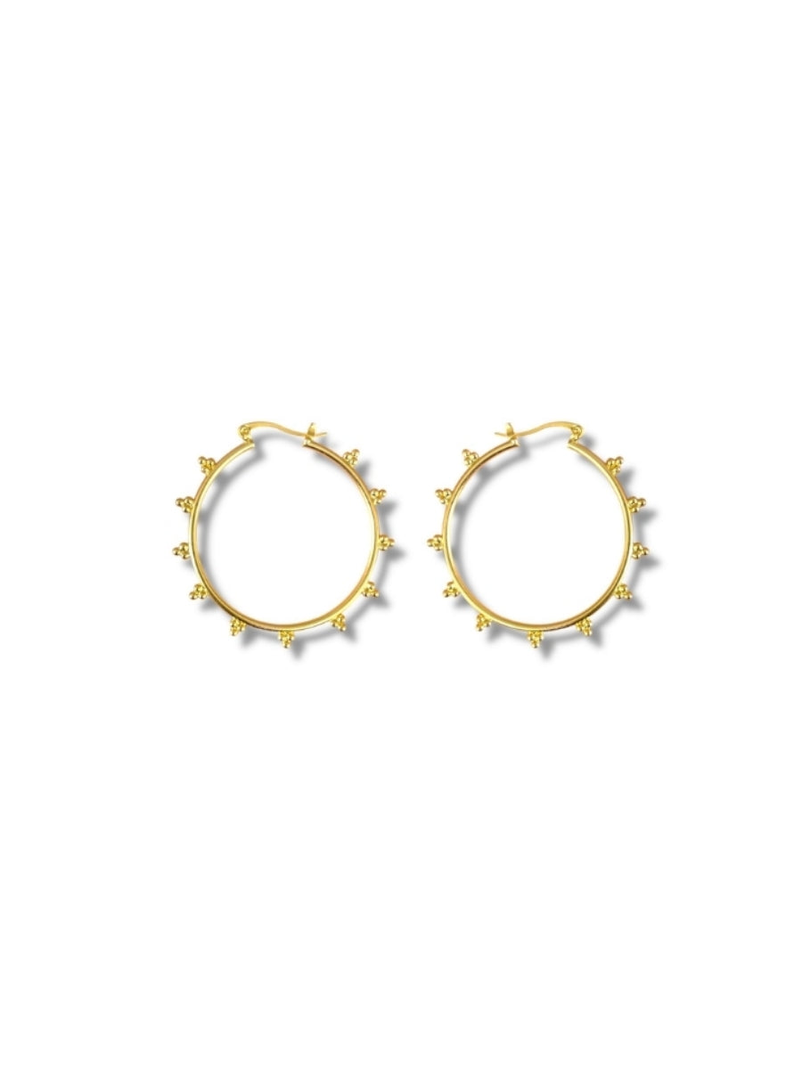 Beaded Edge Hoops