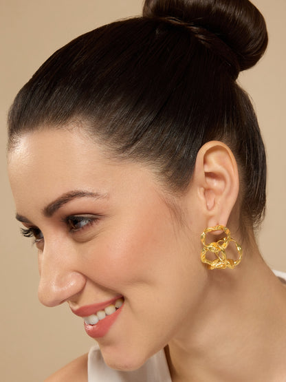 Twisted & Hand-beaten Hoops - Gold