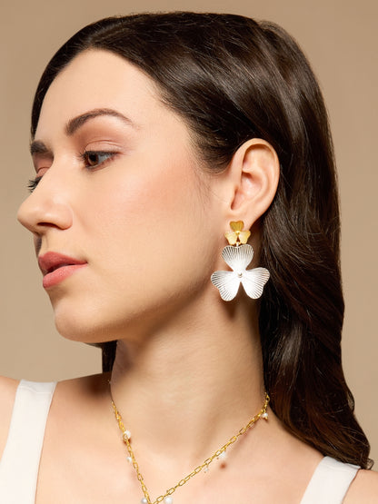 Floral Two-Tone Earrings