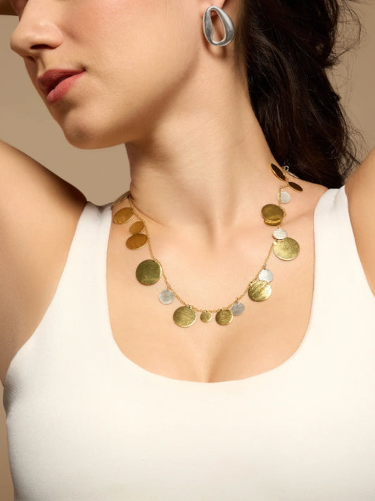 Dual Tone Coin Necklace