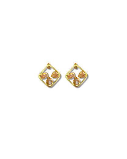 Sunstone Square Earrings