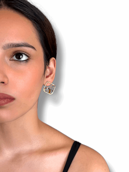 Charcoal Square Earrings