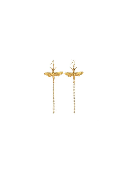 Dragon Fly Rhinestone Earrings
