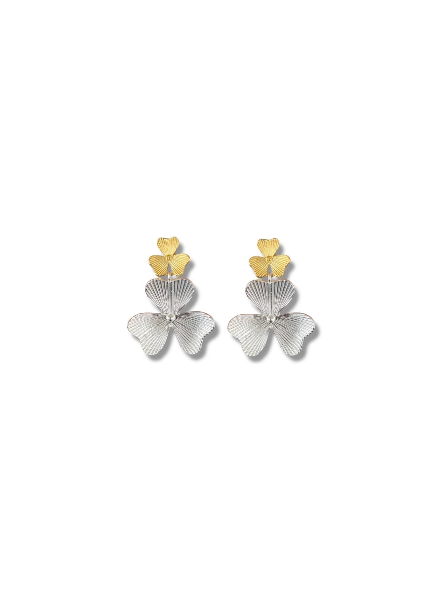 Floral Two-Tone Earrings